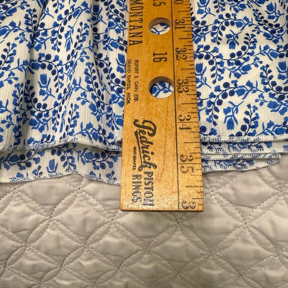 Blue Floral Boho Midi Dress - Size XL - Picture 4 of 7